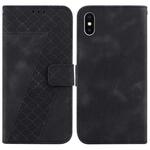 For iPhone X / XS 7-shaped Embossed Leather Phone Case(Black)