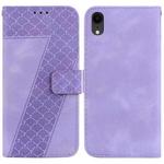 For iPhone XR 7-shaped Embossed Leather Phone Case(Purple)