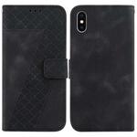 For iPhone XS Max 7-shaped Embossed Leather Phone Case(Black)