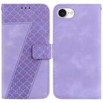 For iPhone SE 2024 7-shaped Embossed Leather Phone Case(Purple)