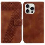 For iPhone 16 Pro Max Seven-shaped Embossed Leather Phone Case(Brown)