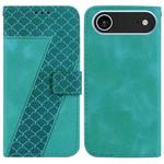 For iPhone 17 Air Seven-shaped Embossed Leather Phone Case(Green)