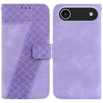 For iPhone 17 Air Seven-shaped Embossed Leather Phone Case(Purple)