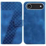 For iPhone 17 Air Seven-shaped Embossed Leather Phone Case(Blue)