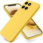 For Honor X6a Pure Color Liquid Silicone Shockproof Phone Case(Yellow)