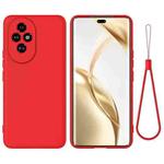 For Honor 200 Pro Pure Color Liquid Silicone Shockproof Phone Case(Red)