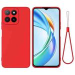 For Honor X5b / X5b Plus Pure Color Liquid Silicone Shockproof Phone Case(Red)