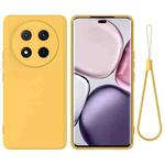 For Honor X9c Pure Color Liquid Silicone Shockproof Phone Case(Yellow)