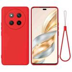 For Honor X60 Pro Pure Color Liquid Silicone Shockproof Phone Case(Red)