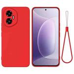 For Honor 300 Pure Color Liquid Silicone Shockproof Phone Case(Red)