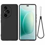 For Honor 300 Ultra / 300 Pro Pure Color Liquid Silicone Shockproof Phone Case(Black)