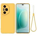 For Honor 300 Ultra / 300 Pro Pure Color Liquid Silicone Shockproof Phone Case(Yellow)