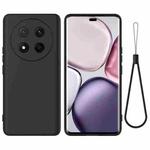 For Honor Magic7 Lite Pure Color Liquid Silicone Shockproof Phone Case(Black)