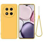 For Honor Magic7 Lite Pure Color Liquid Silicone Shockproof Phone Case(Yellow)
