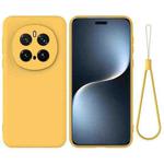 For Honor Magic7 Pro Pure Color Liquid Silicone Shockproof Phone Case(Yellow)