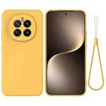 For Honor Magic7 Pure Color Liquid Silicone Shockproof Phone Case(Yellow)