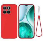 For Honor X8c 4G Pure Color Liquid Silicone Shockproof Phone Case(Red)