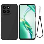 For Honor X6b 5G / Play 60 Plus Pure Color Liquid Silicone Shockproof Phone Case(Black)