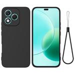 For Honor 400 Lite Pure Color Liquid Silicone Shockproof Phone Case(Black)