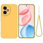 For Honor 400 Global 156.5mm Solid Color Liquid Silicone Dropproof Full Coverage Phone Case(Yellow)