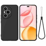 For Honor 400 Pro Global 160.8mm Solid Color Liquid Silicone Dropproof Full Coverage Phone Case(Black)