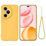 For Honor 400 Pro Global 160.8mm Solid Color Liquid Silicone Dropproof Full Coverage Phone Case(Yellow)