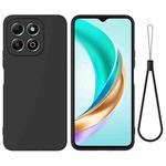 For Honor X6c 4G Solid Color Liquid Silicone Dropproof Full Coverage Phone Case(Black)