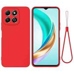 For Honor X6c 4G Solid Color Liquid Silicone Dropproof Full Coverage Phone Case(Red)