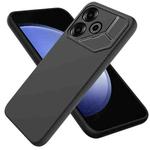 For Tecno Pova 6 Pure Color Liquid Silicone Shockproof Phone Case(Black)