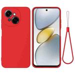 For Tecno Pop 9 4G / Spark Go 1 Pure Color Liquid Silicone Shockproof Phone Case(Red)