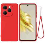 For Tecno Spark 20 Pro 5G Pure Color Liquid Silicone Shockproof Phone Case(Red)