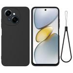 For Tecno Spark Go 2025 Solid Color Liquid Silicone Dropproof Full Coverage Phone Case(Black)