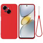 For Tecno Spark Go 2025 Solid Color Liquid Silicone Dropproof Full Coverage Phone Case(Red)
