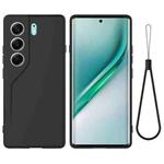For Tecno Camon 40 4G Pure Color Liquid Silicone Shockproof Phone Case(Black)