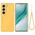 For Tecno Camon 40 4G Pure Color Liquid Silicone Shockproof Phone Case(Yellow)