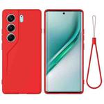 For Tecno Camon 40 4G Pure Color Liquid Silicone Shockproof Phone Case(Red)
