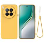 For Tecno Camon 40 Premier 5G Solid Color Liquid Silicone Dropproof Full Coverage Phone Case(Yellow)