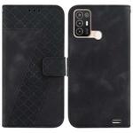 For ZTE Blade A52 7-shaped Embossed Leather Phone Case(Black)