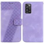 For ZTE Blade A72/V40 Vita 7-shaped Embossed Leather Phone Case(Purple)