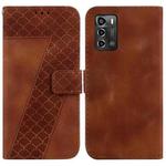 For ZTE Blade A72/V40 Vita 7-shaped Embossed Leather Phone Case(Brown)