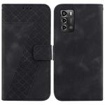 For ZTE Blade A72/V40 Vita 7-shaped Embossed Leather Phone Case(Black)