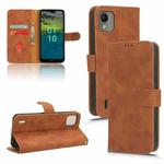 For Nokia C110 4G Skin Feel Magnetic Flip Leather Phone Case(Brown)