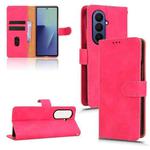 For Samsung Galaxy Z Fold7 5G Skin Feel Magnetic Flip Leather Phone Case(Rose Red)