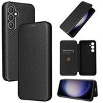 For Samsung Galaxy S23 FE 5G Carbon Fiber Texture Flip Leather Phone Case(Black)