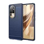 For OPPO Reno10 5G Global Brushed Texture Carbon Fiber TPU Phone Case(Blue)