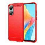 For OPPO A78 4G Brushed Texture Carbon Fiber TPU Phone Case(Red)