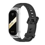 For Xiaomi Mi Band 8 Mijobs CS Case Flat Hole Silicone Watch Band(Black Silver)