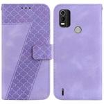 For Nokia C21 Plus 7-shaped Embossed Leather Phone Case(Purple)