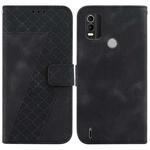 For Nokia C21 Plus 7-shaped Embossed Leather Phone Case(Black)