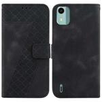 For Nokia C12 7-shaped Embossed Leather Phone Case(Black)